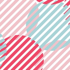Abstract pink and blue circles striped on the white background. Vector illustration. 