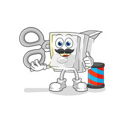 light switch barber cartoon. cartoon mascot vector