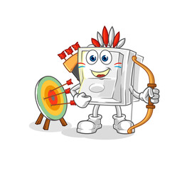 light switch native american tribe. cartoon mascot vector