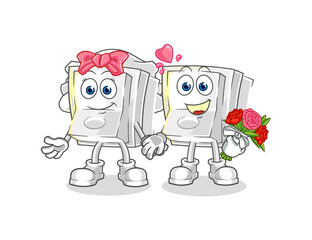light switch wedding cartoon. cartoon mascot vector