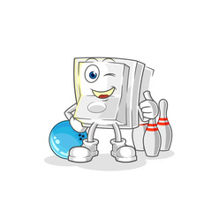 light switch play bowling illustration. character vector