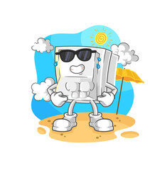 light switch sunbathing in summer. character vector