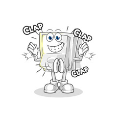 light switch applause illustration. character vector