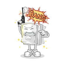 light switch warning shot mascot. cartoon vector