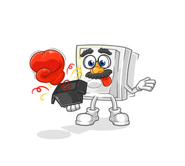 light switch prank glove in the box. cartoon mascot