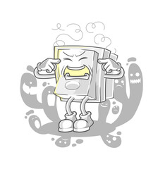depressed light switch character. cartoon vector