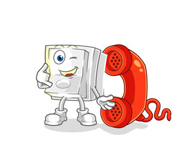 light switch call mascot. cartoon vector