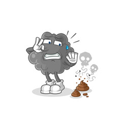black cloud with stinky waste illustration. character vector