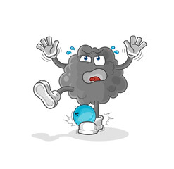 black cloud hiten by bowling cartoon. cartoon mascot vector