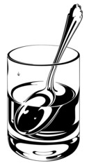 Glass and spoon illustration