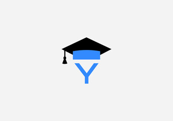 Educational logo and sign vector and Graduation cap design with the letter and alphabets vector