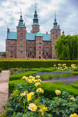 Rosenborg castle on cloudy summer day in Copenhagen, Denmark