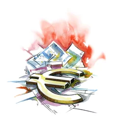 Fotobehang Euro money illustration © PRILL Mediendesign