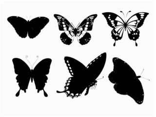Butterfly Vector Graphics Silhouette Image. A Black And White Vector Butterfly Royalty for Free EPS