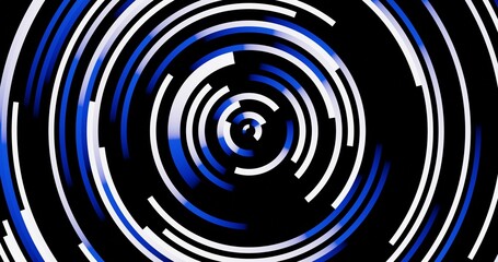Black, white, and blue abstract circle technology background. 3d rendering.