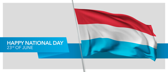 Luxembourg national day vector banner, greeting card.