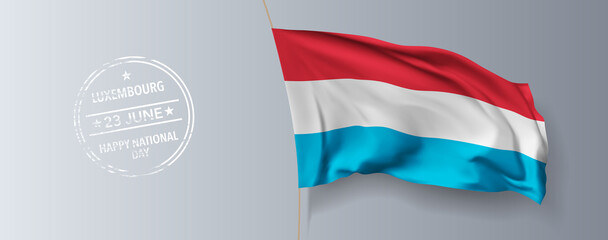 Luxembourg happy national day greeting card, banner with template text vector illustration