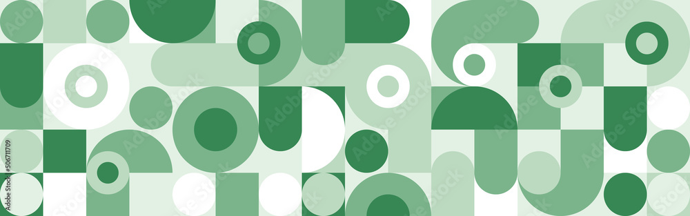 Wall mural seamless mosaic with geometric shapes in the style of a scandinavian pattern, pastel background with