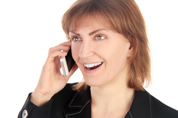 businesswoman calling on the phone in working environment