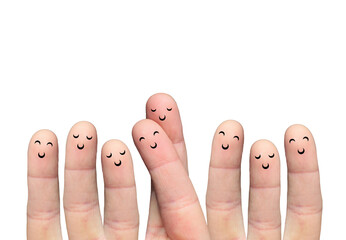 fumny fringer , A happy couple in love with painted smiley and hugging