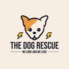 fun and cute dog mascot logo concept