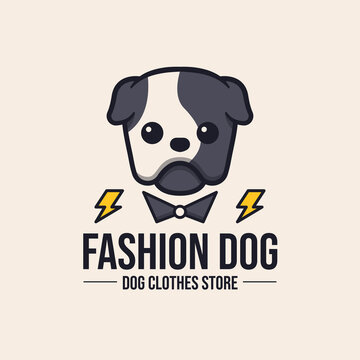 fun and cute dog mascot logo concept