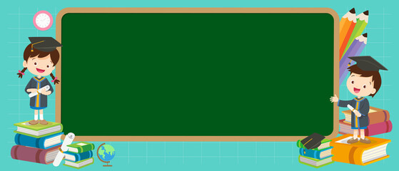 graduation student and back to school banner