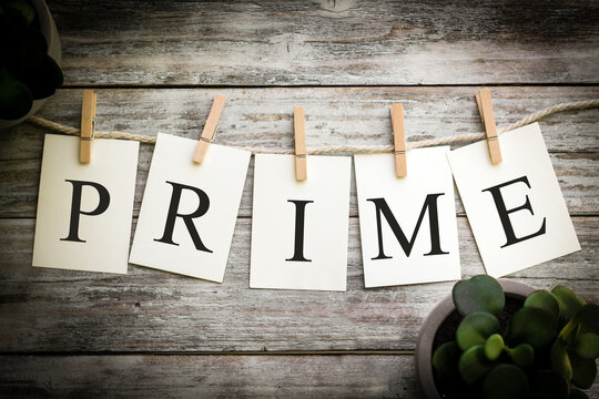 The Word PRIME Concept Printed on Cards