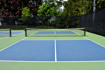 Empty pickle ball court