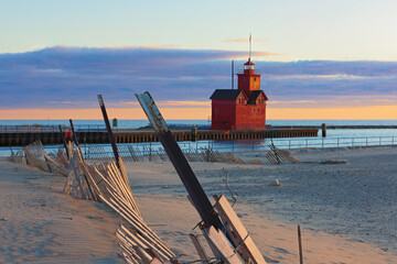 Lighthouse at sunset