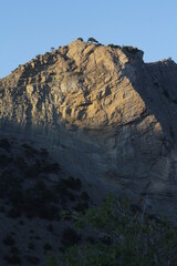 Fototapeta premium Mountains at sunset on the coast of the New World in Crimea. Trail of Prince Golitsyn
