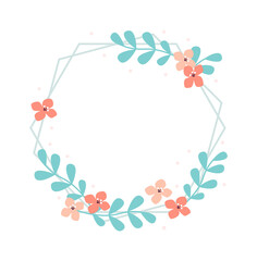 Wedding Floral Frame with Spring Flowers. Vector illustration