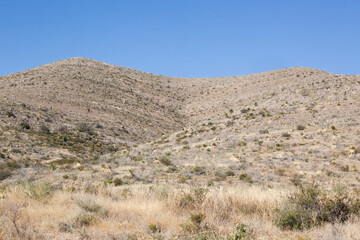 Mountain landscape in the dry desert