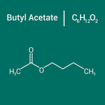chemical structure of Butyl acetate (C6H12O2)