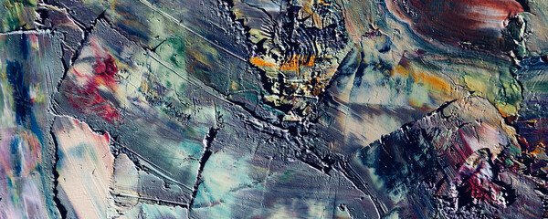 Color texture. Hand drawn oil painting on canvas. Abstract art background. Modern, contemporary art. Colorful canvas. Wall decor background	