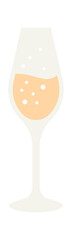 Wedding glass with champagne. Vector illustration