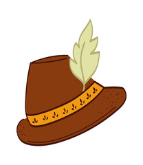 Retro hunting hat. Vector illustration