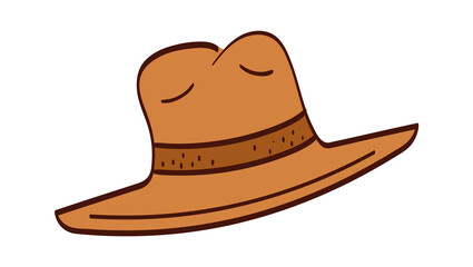 Hand drawn retro hat. Vector illustration