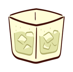 Glass with ice. Vector illustration