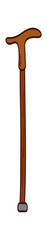 Vintage walking stick. Vector illustration