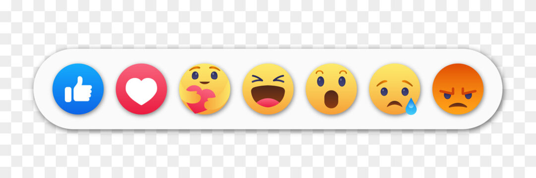 Emoji emoticon icon set isolated on transparent background stock vector Facebook Meta emoji smiles
