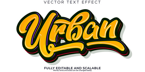 Fototapeta Graffiti urban text effect, editable modern lettering typography font style obraz