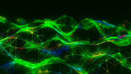 Big Data visualization. Data technology illustration. Science background. 3D rendering.
