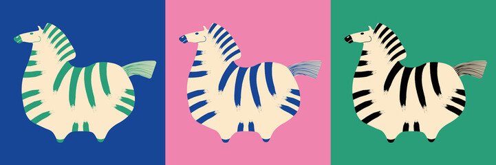 zebra. a fat zebra. a strange zebra. zebra art. colored zebra.