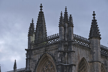 Fototapeta na wymiar huge pilasters of the Founder's Chapel of Batalha monastery, Portugal