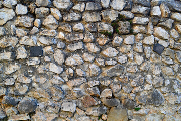 Full frame old wall made of stone from Eastern Europe