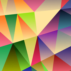 Fototapeta na wymiar Polygonal rainbow mosaic background. Abstract low poly vector illustration. Triangular pattern, copy space. Template geometric business design with triangle for poster, banner, card, flyer