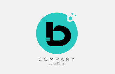 B green circle alphabet letter logo icon design. Creative template for company and business