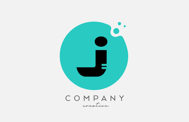 J green circle alphabet letter logo icon design. Creative template for company and business