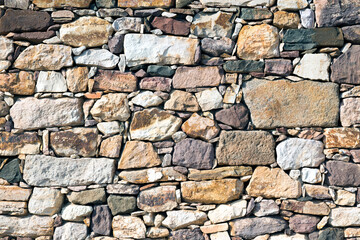 Old Uneven Hand Made Stone Wall Exterior
